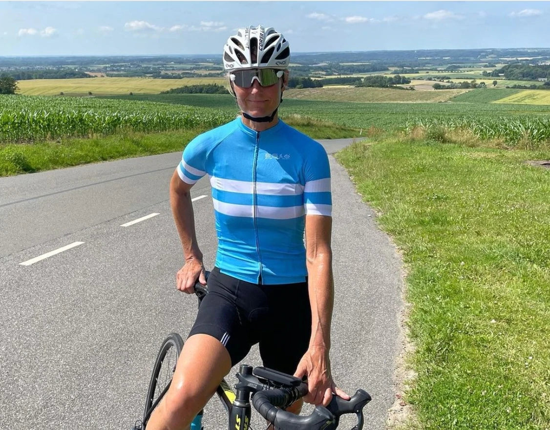 ES16 Cycling Jersey Elite Stripes - Light Blue Stripes. Women